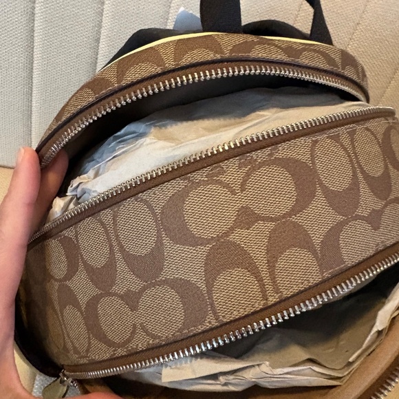COACH Court Backpack in Signature Canvas Lime Green main image 4